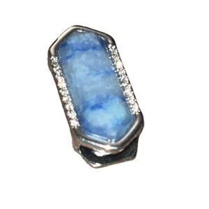 KEEP Collective blue adventurine geo bar pave slide